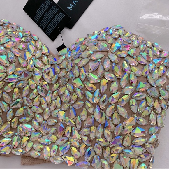 Marciano embellished crystal bustier xs NWT nude - Picture 4 of 15